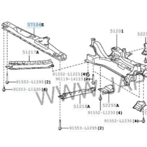 Балка поперечна Toyota RAV4 2006-2012 панель передня нижня (Tempest) 5710442061