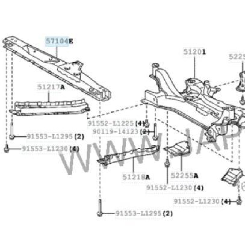 Балка поперечна Toyota RAV4 06-12 панель передня нижня (Tempest) 5710442061