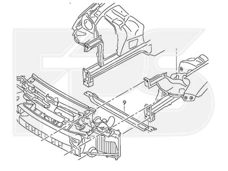 Панель передня нижня (балка під радіатор) VW Touareg 2 10-14 (FPS)