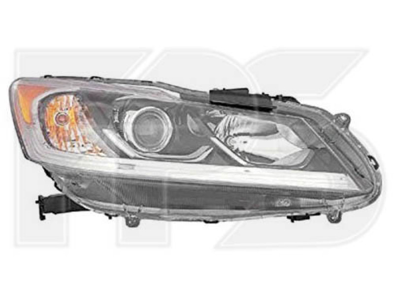 Фара передня ліва Honda Accord 9 15-17 (жовта вставка LED) (Depo)