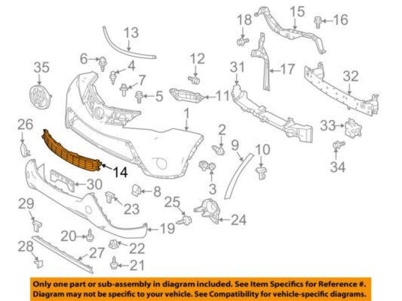 Решітка переднього бампера середня Toyota RAV4 13-15 (Tempest) 531120R030