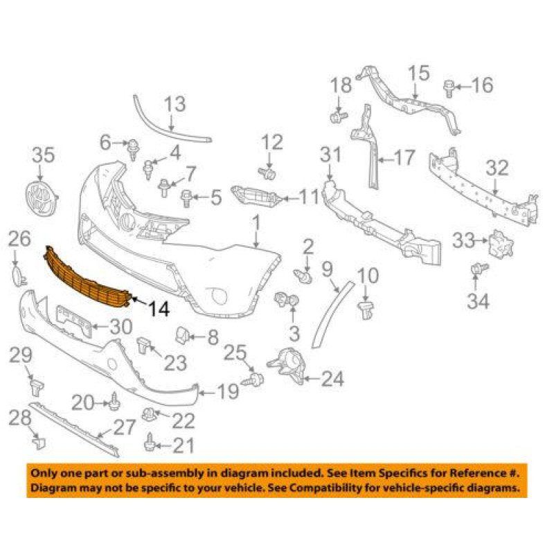 Решітка переднього бампера середня Toyota RAV4 13-15 (Tempest) 531120R030