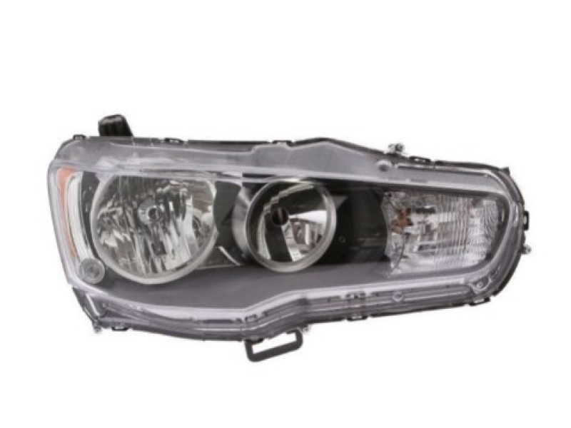 Фара Mitsubishi Lancer X 2007 - права чорна рамка. механ. регул Depo 8301A458
