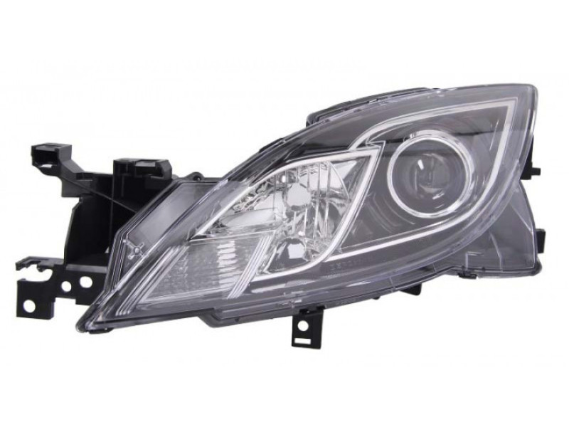 Фара Mazda 6 (GH) 08-10 ліва ел.рег., черн. рамка Depo GS1F510LOE