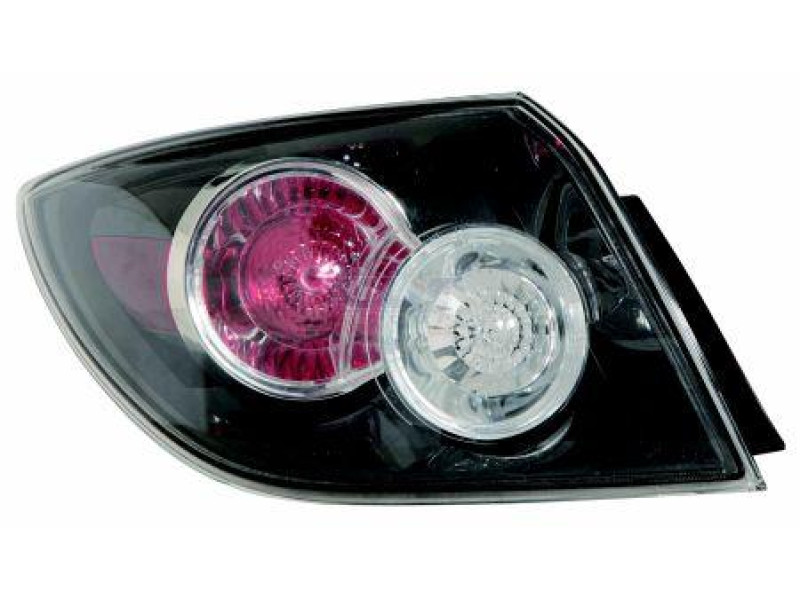 Ліхтар задній Mazda 3 (06-08) HB лівий зовнішній чорний, білий поворот Depo BR5S-51-180D
