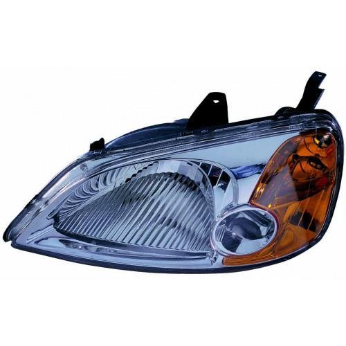 Фара передня Honda Civic 2001-2003 ліва з оранж. поворотом ел.рег. Depo 33151-S5A-G01