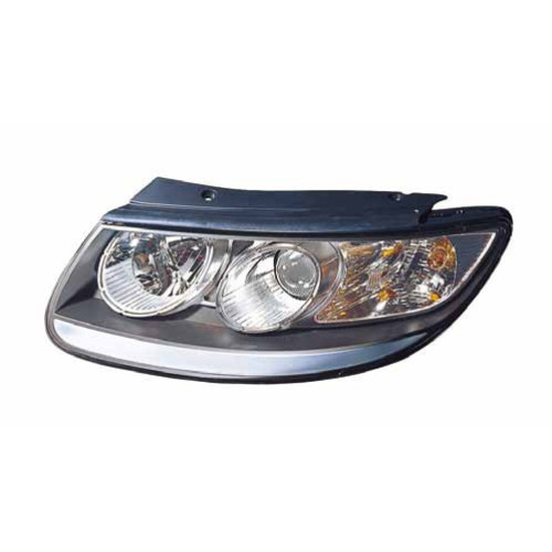 Фара передня Hyundai Santa Fe (09-12) ліва черн. рамка ел./мех.рег. Depo 92101-2B025
