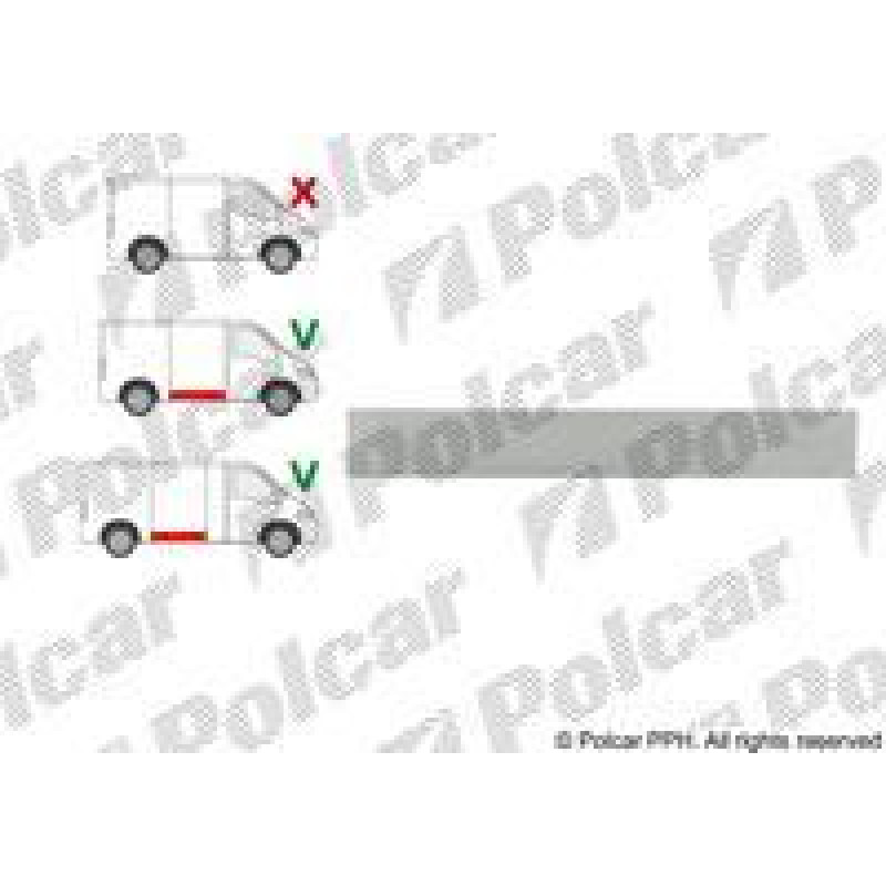 Ремчастина обшивки права розсувної двері Citroen Jumper/Fiat Ducato/Peugeot Boxer (230) 94-02 (PL) довжина 139 см