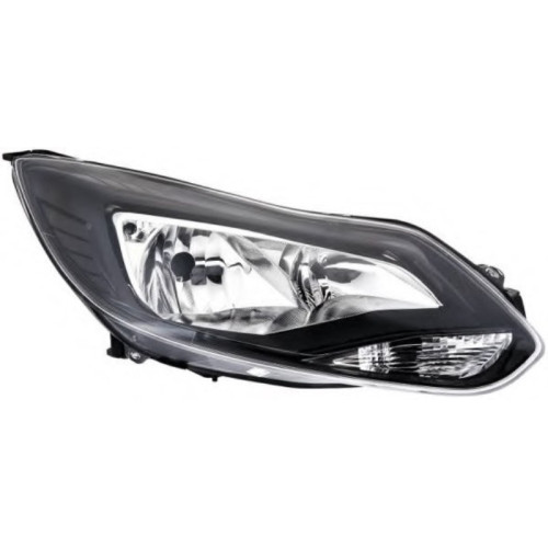 Фара передня Ford Focus 3 11 - права ел.рег. чорна рамка DEPO 1724801