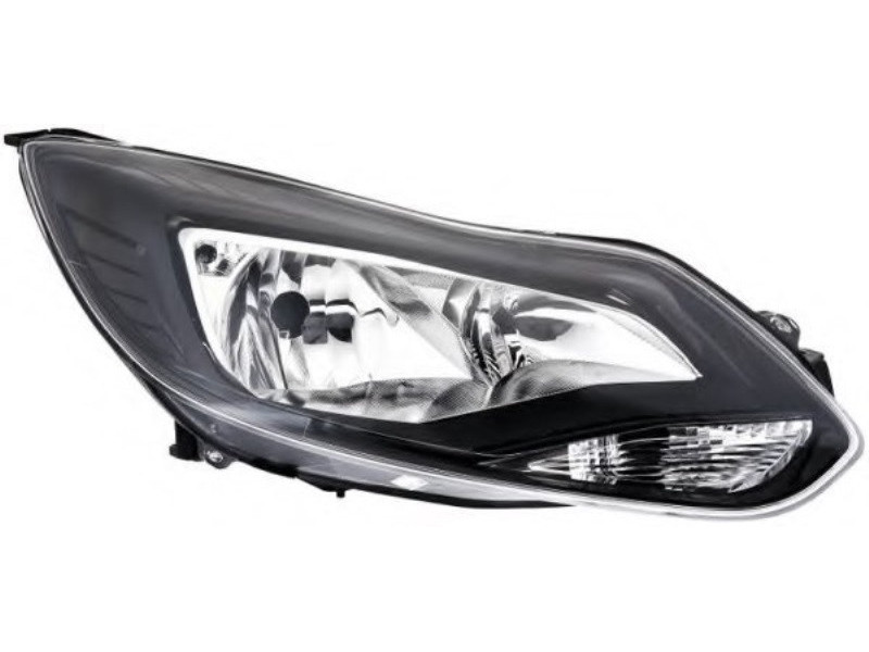 Фара Ford Focus 3 11 - права ел.рег. чорна рамка DEPO 1724801