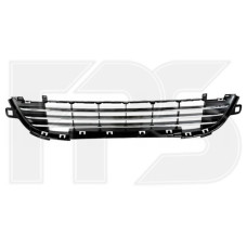 Решітка бампера середня нижня Peugeot 207 09-12 (чорна з хром молдингами) (FPS)