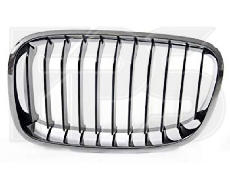 Решітка радіатора ліва BMW 1 F20 11-15 (хром/чорна, 11 ребер) (FPS)