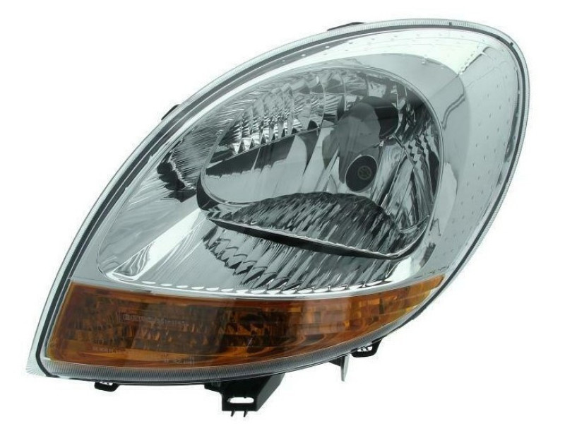 Фара Renault Kangoo 03-09 права жовтий поворот, ел.рег., хром рамка DEPO 8200150617