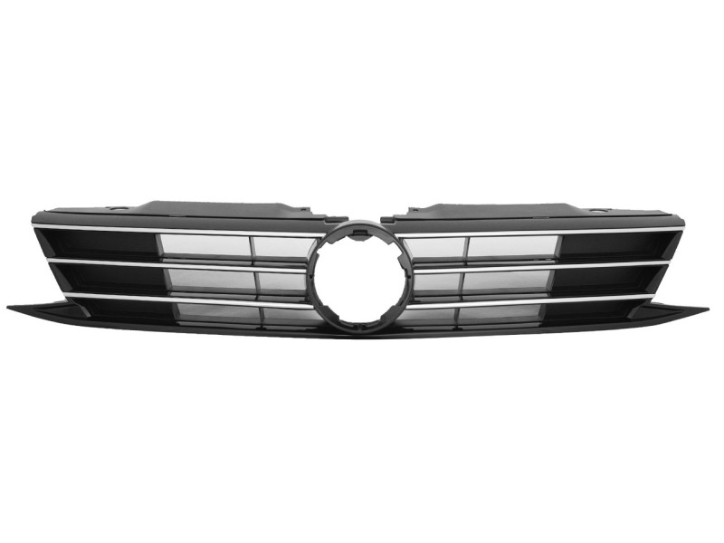 Решітка радіатора VW Jetta 6 15-18 чорна, з хром молдингами (Signeda) 5C6853651AJ