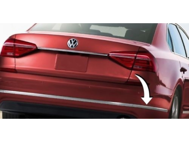 Хром накладка заднього бампера ліва VW Passat B7 USA рестайлінг 16-18 (LKQ)