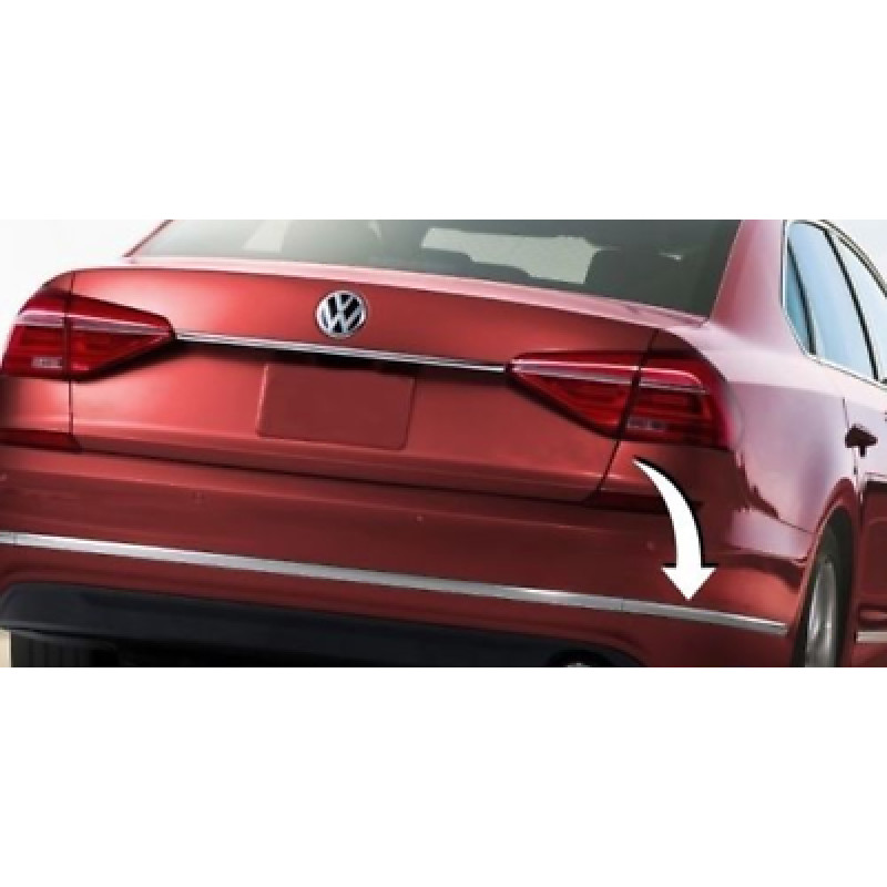 Хром накладка заднього бампера ліва VW Passat B7 USA рестайлінг 16-18 (LKQ)