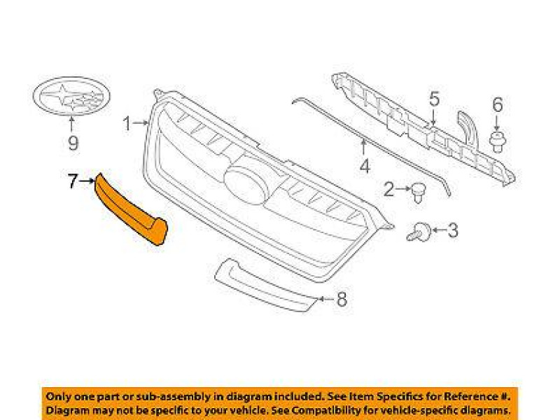 Накладка решітки права Subaru Impreza 11-14 (LKQ)