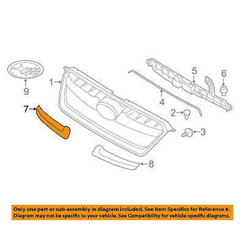Накладка решітки права Subaru Impreza 11-14 (LKQ)