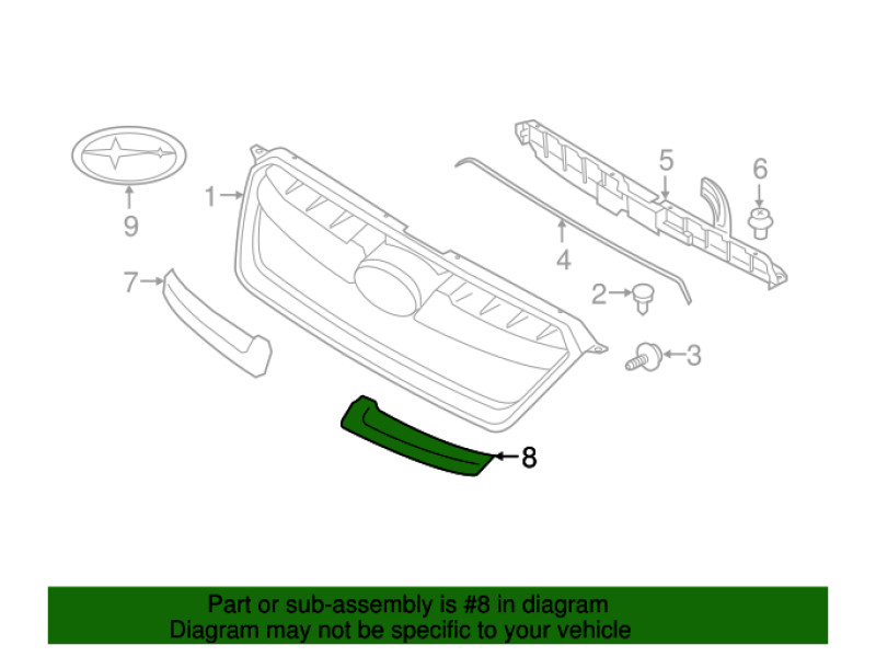 Накладка решітки ліва Subaru Impreza 11-14 (LKQ)