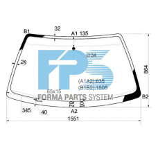 Лобове скло блакитний світлофільтр Audi 100 C3 1987-1991 XYG