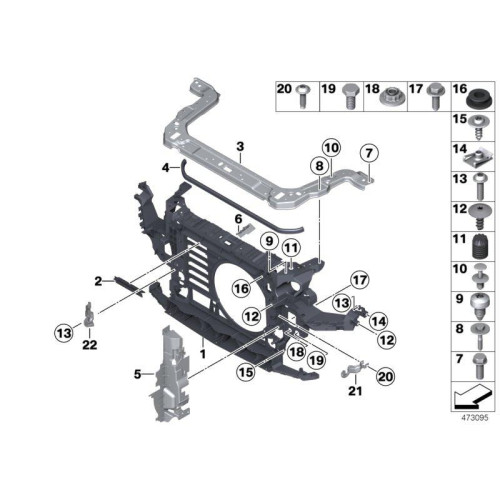 Панель передня Mini Countryman, Paceman R60 TDI / 1.6 TURBO бенз. 2010-2016 FPS 51649802025