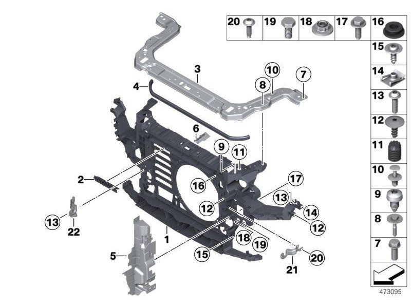 Панель передня верхня Mini Countryman R60 10-16 (Тайвань) сталь 51649802026