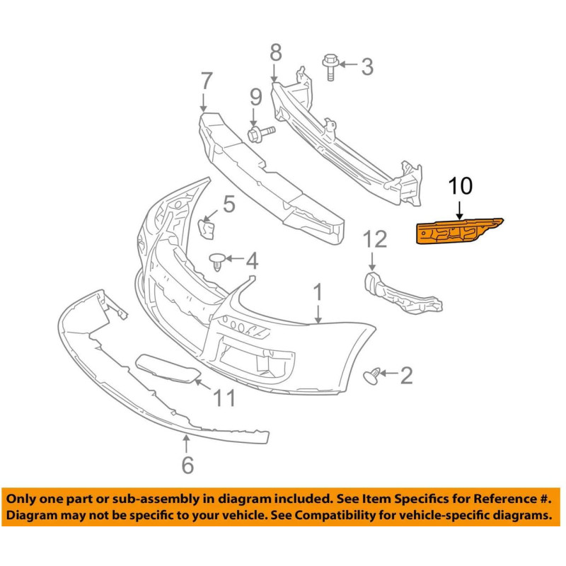 Кріплення бампера переднє праве зовнішнє VW Jetta 5 2006-2010 Tempest