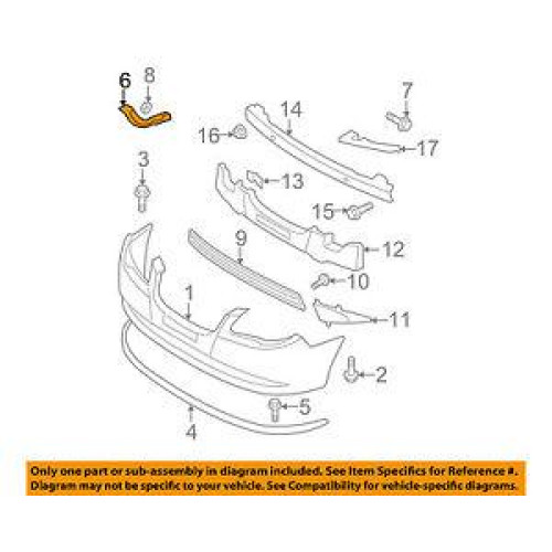 Кріплення переднього бампера праве Hyundai Elantra HD 2006-2010 Tempest 865142H000
