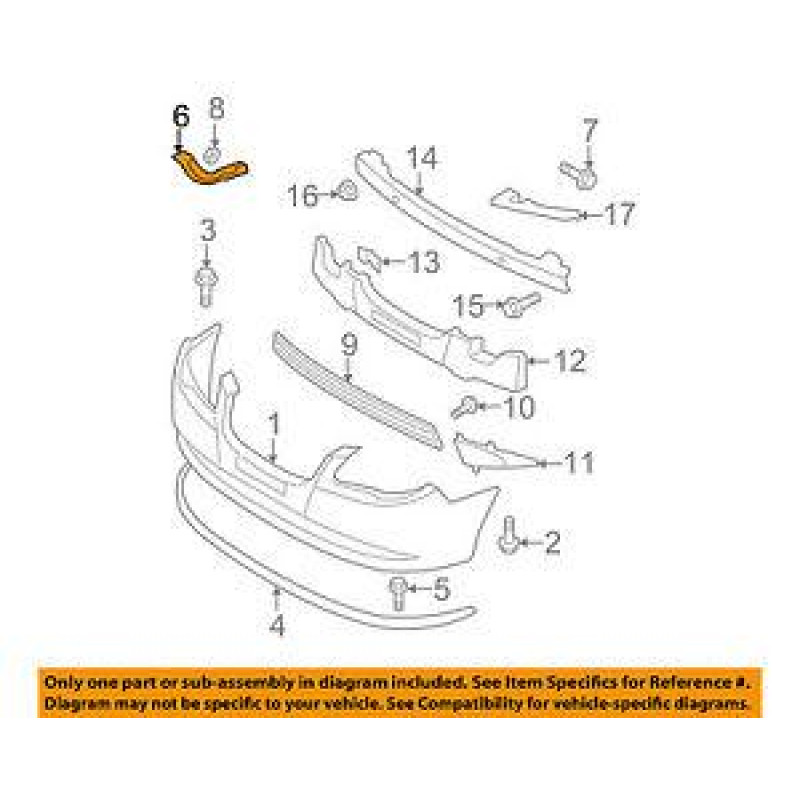 Кріплення бампера переднього праве Hyundai Elantra HD 2006-2010 Tempest