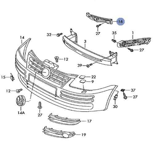 Кріплення переднього бампера ліве під фарою VW Caddy 3 2004-2010 Tempest