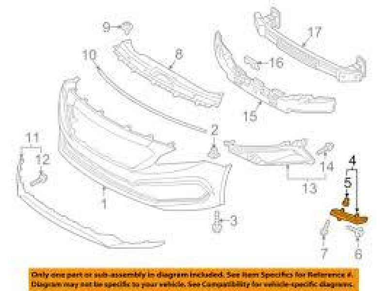 Кріплення переднього бампера праве Hyundai Sonata LF 2014-2017 (Tempest) 86514C2000