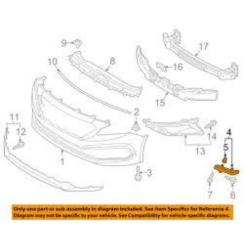 Кріплення бампера переднє праве Hyundai Sonata LF 2014-2017 (Tempest) 86514C2000