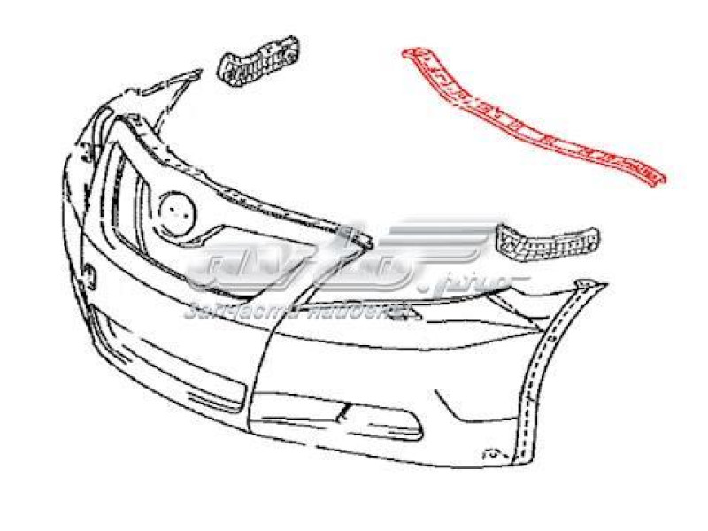 Направляюча верхня переднього бампера Toyota Camry XV40 2006-2010 Tempest