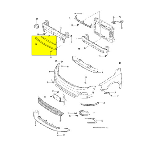 Направляюча переднього бампера метал VW Jetta 6 USA 2011-2014 Tempest 5C6807651