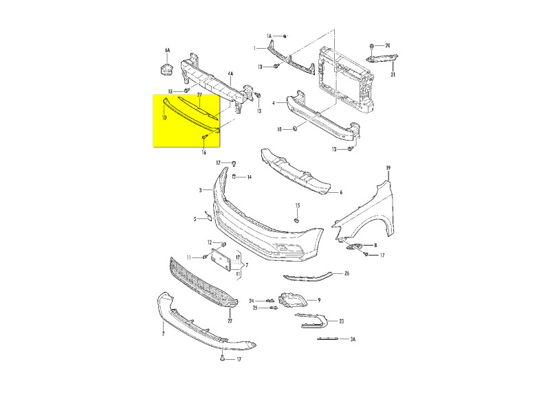 Направляюча переднього бампера метал VW Jetta 6 USA 2011-2014 Tempest 5C6807651