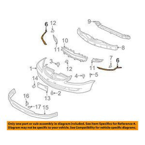 Кріплення переднього бампера праве Mitsubishi Lancer 9 2003-2007 Tempest MN126461