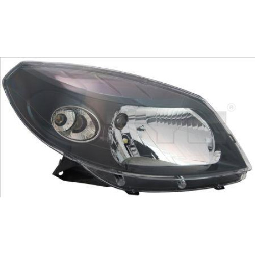 Фара передня права Renault Sandero (Dacia) 2008-2013 чорна TYC 8200526422