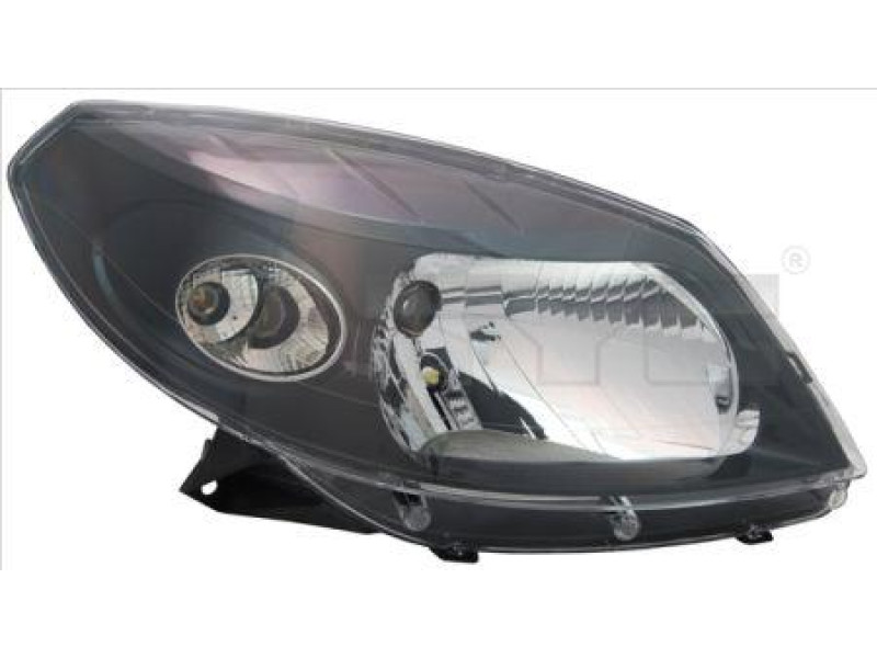 Фара передня права Renault Sandero (Dacia) 08-13 чорна TYC 8200526422
