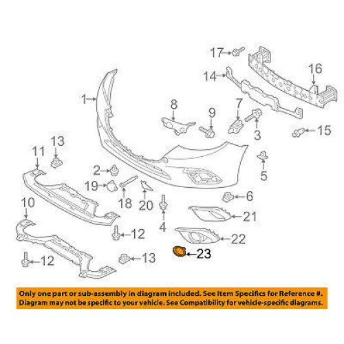 Окуляр лівої решітки Mazda 3 BM 2013-2016 накладка хром (Tempest) BJE150C22