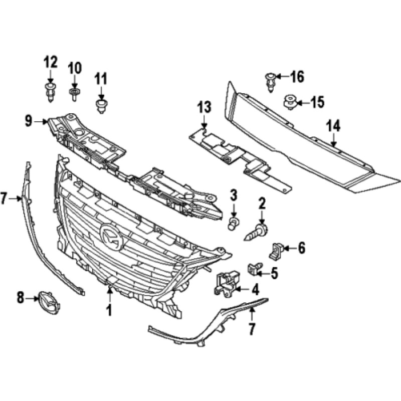 Кріплення верхнє решітки радіатора Mazda 3 BM 2013-2016 Tempest BJS750717A