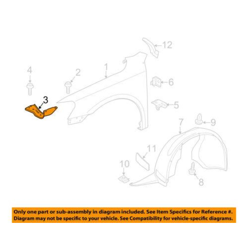Кріплення крила переднього праве VW Passat B7, B8 2011-2018 Tempest 561821136