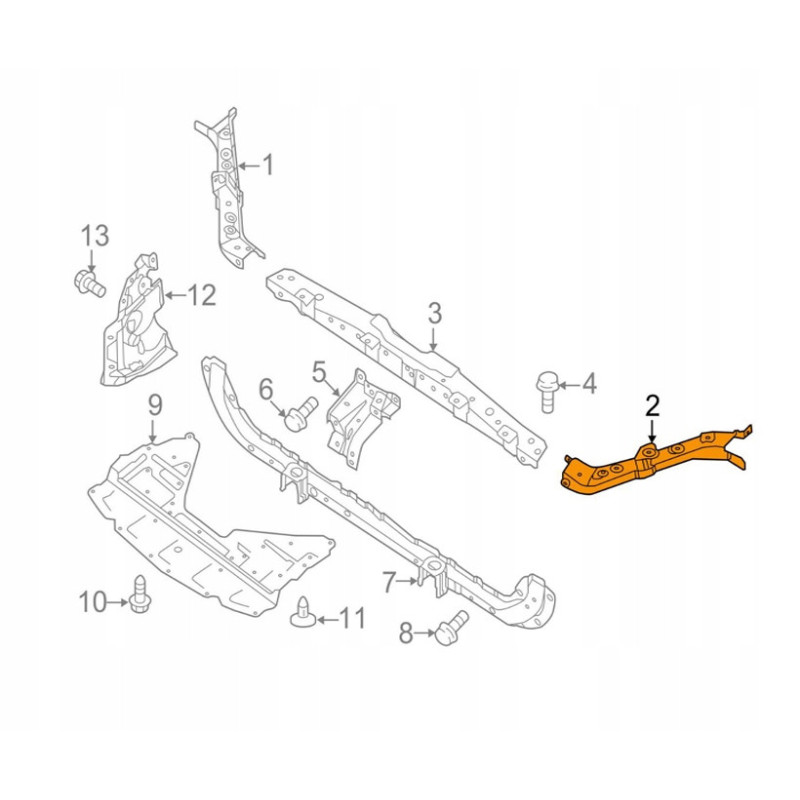 Панель передня ліва Nissan X-Trail T32, Rogue USA 14-17 (Tempest) F25134BAMA