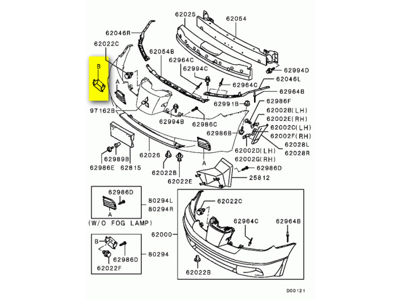 Кришка протитуманної фари ліва Mitsubishi Outlander 1 03-07 (Tempest) MN133273