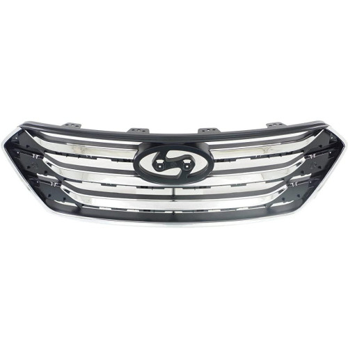 Решітка радіатора Hyundai Santa Fe III 2012-2015 хром, без накладок (Tempest) 86351-2W000