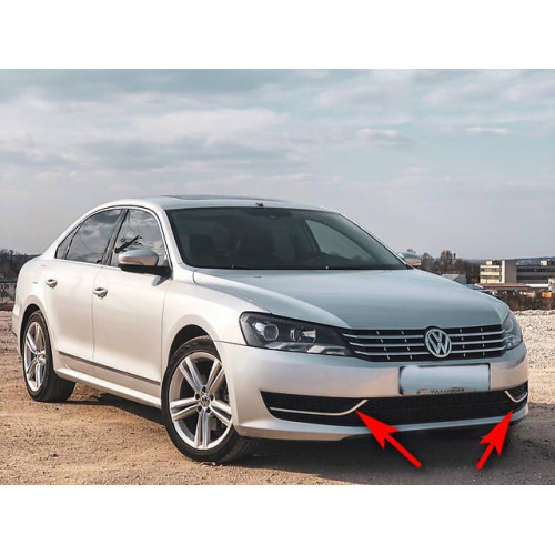 Молдинг правий решітки бампера VW Passat B7 USA 2011-2015 хром (Tempest)