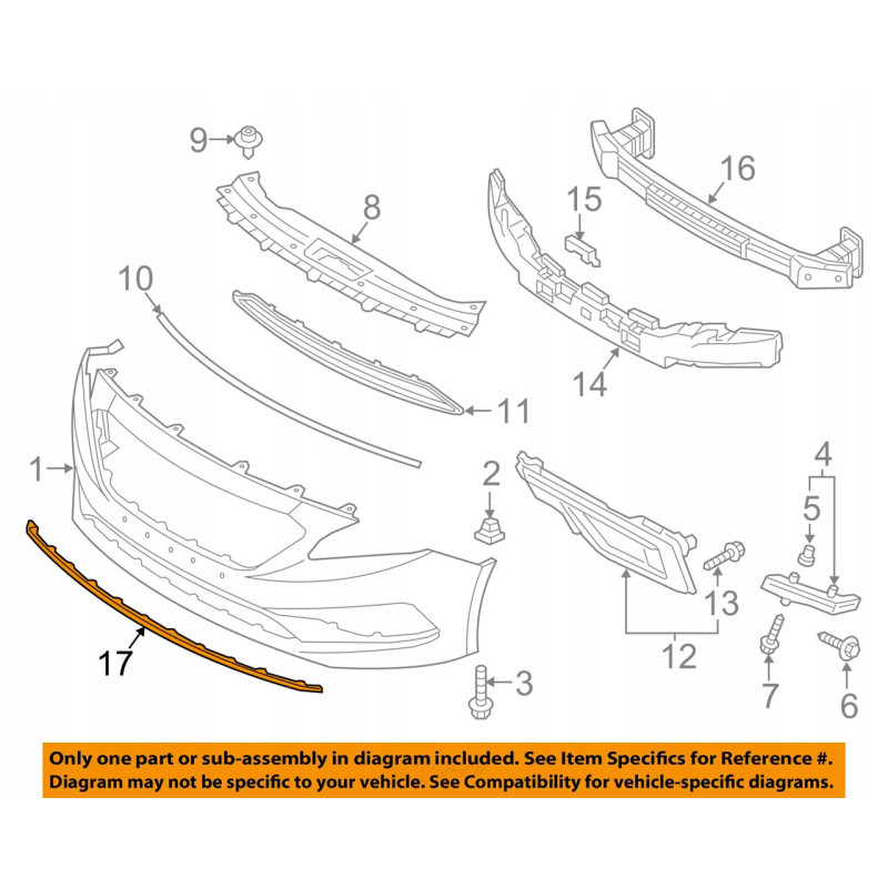 Спойлер переднього бампера Hyundai Sonata LF 2014-2017 Тайвань 86590C1000
