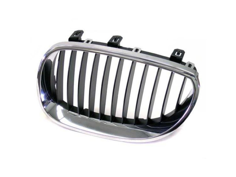 Решітка радіатора BMW 5 e60 03-06 права хром/черн. LKQ 51137027062