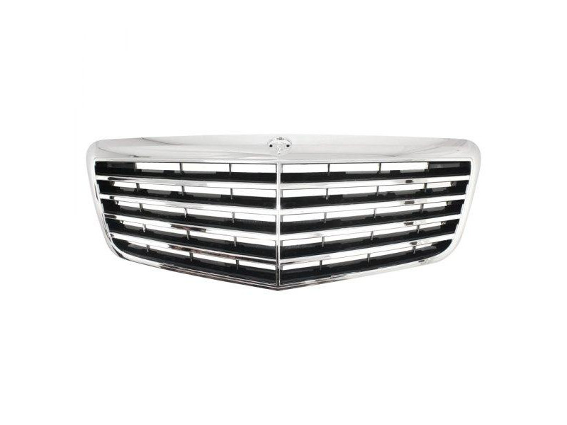 Решітка радіатора Mercedes E-Class W211 06-09 комплект, хром/чорний (FPS) 2118801783