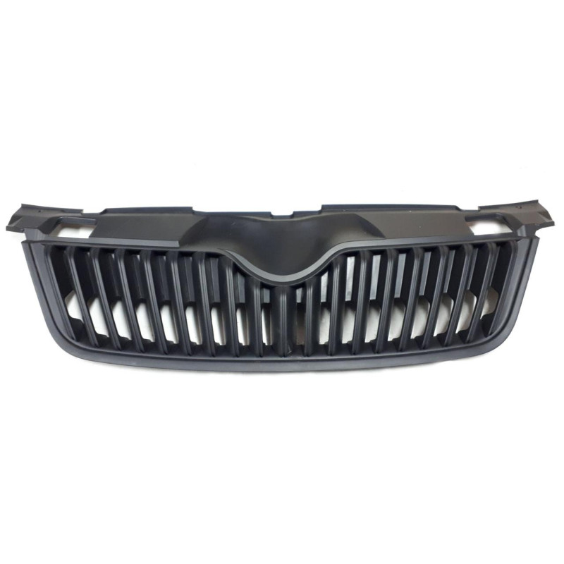 Решітка радіатора Skoda Fabia 2, Roomster 07-10 (FPS) чорні ребра, нижній рант чорний 5J0853668