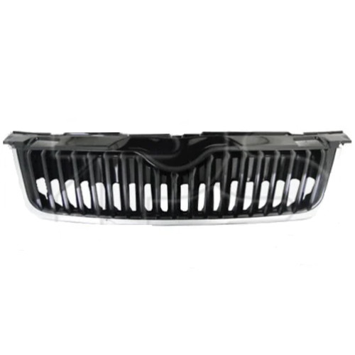 Решітка радіатора Skoda Fabia 2 2010-2014 FPS нижній рант хром 5JD853651